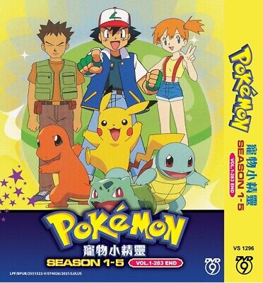 *anime* Dvd Pokemon Season 1-5 Vol.1-283 End English Dubbed Region All • 49.99€