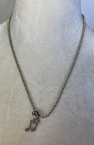 High School Musical Silver Tone Chain With Music Note Pendant Jewelry 22" Long - Picture 1 of 3