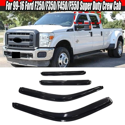 For Ford F250/F350/F450/F550 Super Duty Crew Cab 99-2016 Rain Guard Window Visor - Image 1 of 4