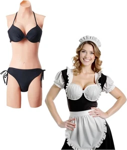 VEVOR Silikon Fake Brüste Bodysuit D Cup für Crossdresser Cosplay Drag Queen - Bild 1 von 12