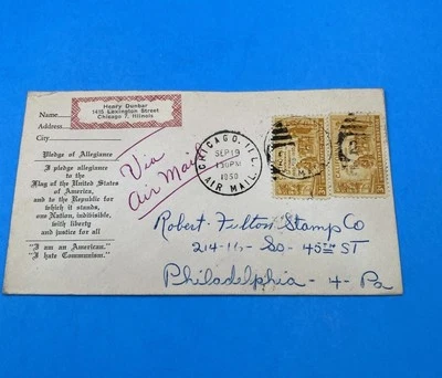 1950 Patriotic Anti-Communist Airmail Cover “I Hate Communism” Cachet - Image 1 of 4