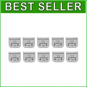 Premium 10-Pack Pet Grooming Ceramic Clip Blades - Compatible with Andis & Oster - Picture 1 of 9