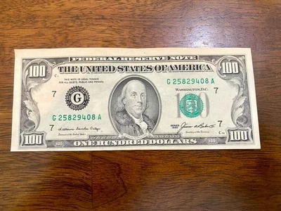 100 Dollars Bill G 1985 Four Corners 7 Lucky Bill! - Image 1 of 2