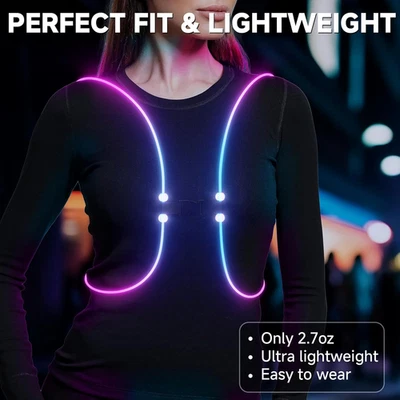 Reflective Running Vest Running Lights Runners Reflective Running Gear Walking - Image 1 of 4