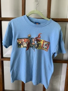Vintage youth XS T shirt SUPERMAN retro DC COMICS tee size 8-10 super-hero - Picture 1 of 4