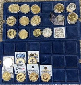 Highland Mint NHL Team Stanley Cup Medallions Gold & Silver Plated 42 pc LOOK - Picture 1 of 19