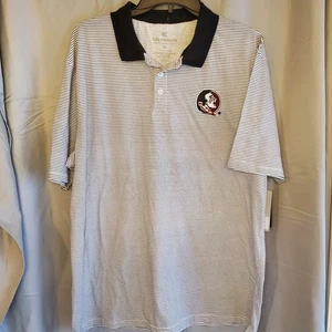 Herren Colosseum weiß/schwarz Florida State Seminolen Druck Streifen Polo XL neu mit Etikett - Bild 1 von 6