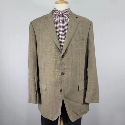 American Living Мужская Sport пальто Blazer три пуговицы коричневый Glen клетку шерсти 44L - Изображение 1 из 4