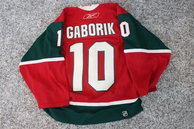 Camiseta Marian Gaborik Minnesota Wild NHL Para Hombres Reebok 46 Rara MIC Hecha en Canadá Foto 1 de 4