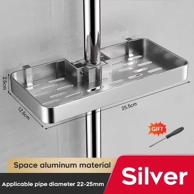 Mensola per Doccia in Alluminio Organizzatore per Doccia Mensola per Bagno Senza - Immagine 1 di 4