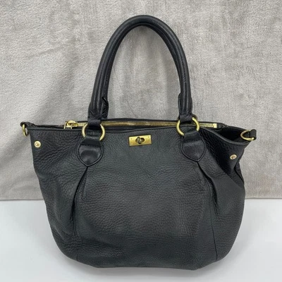 J. Crew Brompton 黑色鹅卵石皮革流浪汉包挎包无斜挎包带 — 第 1/4 张图片