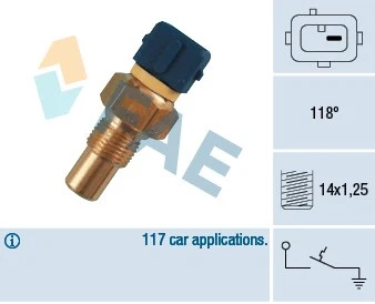 35290 FAE Temperature Switch, coolant warning lamp for CITROËN,HYUNDAI,PEUGEOT - Image 1 of 1
