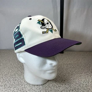 De Colección Mighty Ducks Oficial NHL Snap Back Gorra Gorra OSFA Blanco/Púrpura - Imagen 1 de 15