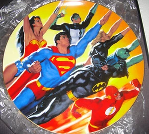 WARNER BROS JUSTICE LEAGUE Collector's Plate SUPERMAN BATMAN #184/2500 statue - Picture 1 of 6