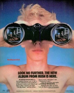 1985 Rush "Power Windows" Album Release Music Industry Promotional Reprint Ad - Picture 1 of 1