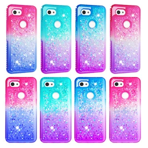 Pixel 3a Hülle, 3a XL Glitzer Case Bunt Fließend Sparkly Bling Diamond für Mädchen - Bild 1 von 25