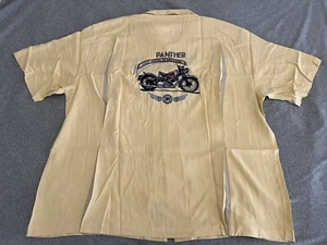 Nat Nast Edizione Limitata #149 Camicia Seta Ricamata Pantera Moto XXL 2XL - Foto 1 di 5