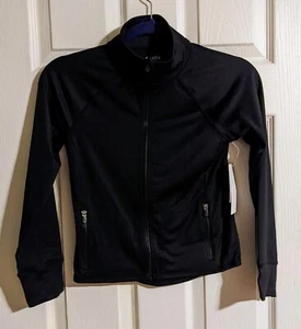 Zella Black Jacket Girl's S 7/8 Zip-Up Sporty High Neck Lightweight - Picture 1 of 5