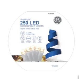 New GE StayBright 250-Count 51.8-ft Warm White Micro LED Christmas String Lights - Picture 1 of 4