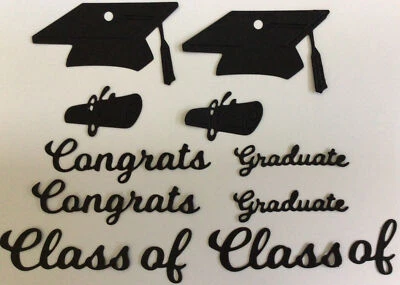 Graduation Cap Tassel & Diploma Scrapbooking Die Cut Embellishment Card Party Foto 1 de 4