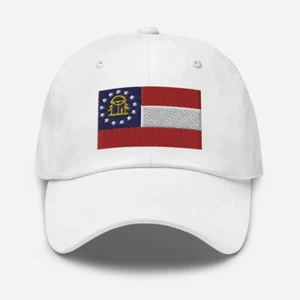 Embroidered Hat "Georgia Flag" Cap - Picture 1 of 9