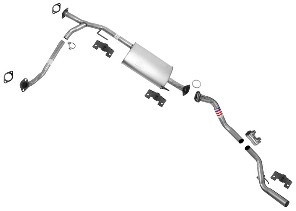 Exhaust System Muffler & Pipes Fits Nissan Pathfinder Armada 2004 2005 2006 5.6L - Image 1 of 4