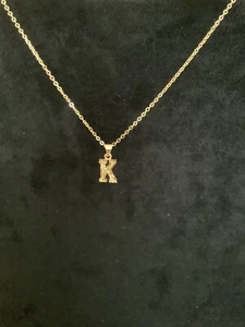 18k 18ct Lady’s 40cm Gold Filled Chain Necklace With Small Initial Letter K - Picture 1 of 4