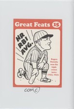 1972 Laughlin Great Feats Orange Border Rogers Hornsby #15 HOF