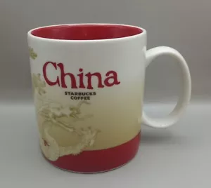 Starbucks 2015 16 Oz. Global Icon Collectible Series China Dragon Red White Mug - Picture 1 of 6