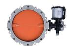 Pneumatic powder Cement double flanged butterfly valve DN100 O