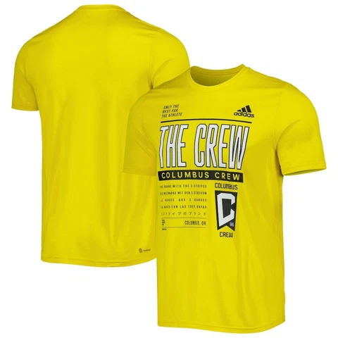 Columbus Crew Adidas Yellow Club DNA Shirt Large New with Tags Cover