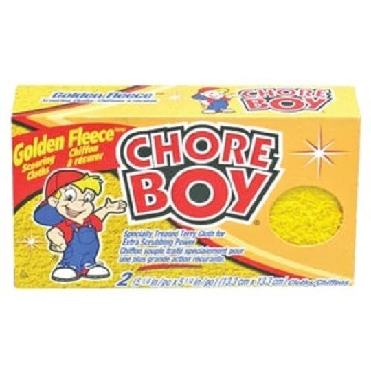 (6-2pk)-Chore Boy Golden Fleece Non-Metallic Cloth Sponges & Woven Scrubbers