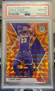 2019 Panini Mosaic LeBron James Reactive Orange #8 PSA GEM MT 10 - Bild 1 von 2