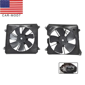 For 2013-2017 Honda Accord w/ Blade Motor & Shroud 2Pcs Radiator Cooling Fan Set - Picture 1 of 8