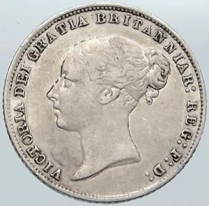 1866 UK Great Britain United Kingdom QUEEN VICTORIA Sixpence Silver Coin i87647 - Picture 1 of 3