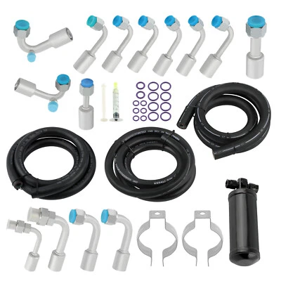 AC Line Repair Kit 134A Beadlock Fitting System 6ft 4ft 5ft Hose Complete Set - Image 1 of 4