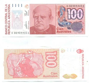 ARGENTINA NOTE 100 AUSTRALES (1989/90) DE PAUL-FRAGA REPLACEM B# 2848 P 327c UNC - Picture 1 of 1