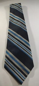 Men's Necktie Blue Striped Retro Polyester Blend 1970's - Picture 1 of 8