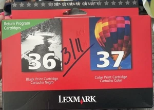 LEXMARK 36 37 Combo Pack Black Color Cartridges Sealed New OLD Stock - Picture 1 of 1
