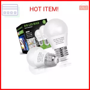 LED Refrigerator Light Bulb, 40W Equivalent LED A15 Bulb, 5W Daylight 5000K E26 - Picture 1 of 2