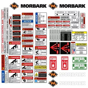 Decals for Mobark Wood Chipper with + Safety Stickers 7yr UV Lam Made in USA - Picture 1 of 2