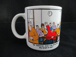 Taza de café de porcelana The Far Side 1986 de colección My Brain Is Full de Gary Larson (2) - Imagen 1 de 6