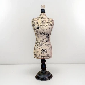 Mannequin Dress Form Jewelry Necklace Holder Display French Wood Crystal 16 Inch - Picture 1 of 8