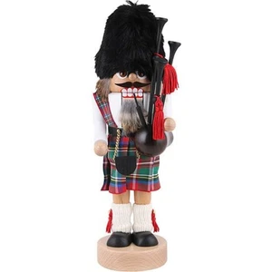 KWO Schottischer Mann mit Dudelsack deutsches Holz Weihnachten Nussknacker Schottland Dudelsack - Bild 1 von 2