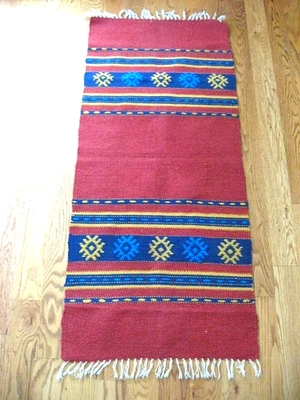 Vtg Handmade Wall Hanging/Floor Rug (Greece) 49" x 21" - Image 1 of 3