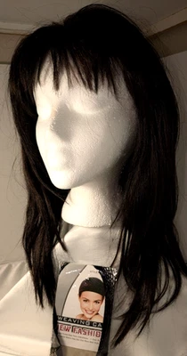 Vivica A Fox Pure Stretch Cap Wig BRIE Dark Brown Layered with Bangs - Image 1 of 4