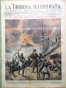 La Tribuna Illustrata 7 Maggio 1916 WW1 Cadorna Puccini Esploratori Treni Arte - Picture 1 of 1