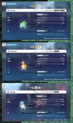 Bisasam Schiggy Glumanda Shiny/ non shiny Max EV 6IV/DV Pokemon ZA Legenden: Z-A - Bild 1 von 2