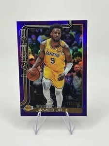 2025-26 Topps Flagship NBA Bronny James Jr. #152 Lakers púrpura arco iris lámina/250 - Imagen 1 de 2