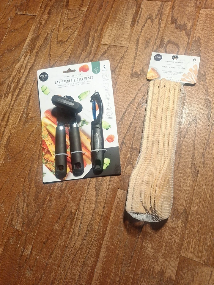Juego de cocina Core incluye abrelatas, pelador y juego de cuchara de bambú Manuel Foto 1 de 4